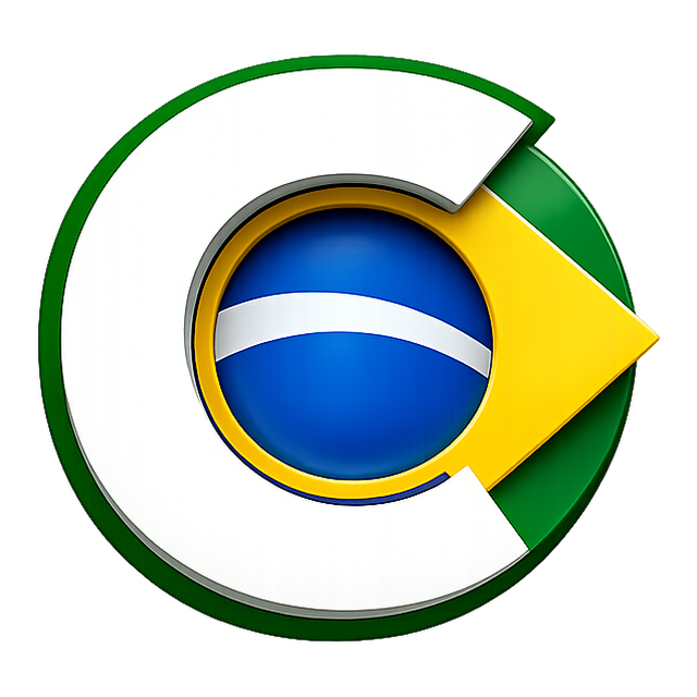 Símbolo C com as cores do Brasil
